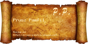 Prusz Pamfil névjegykártya
